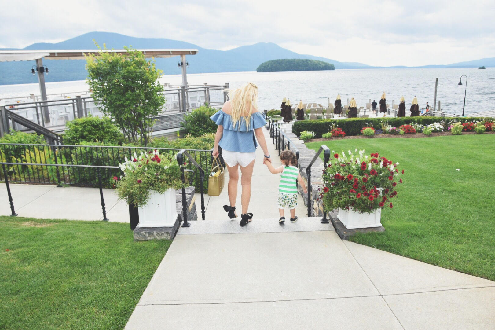Mom and Child at the sagamore resort on lake george
