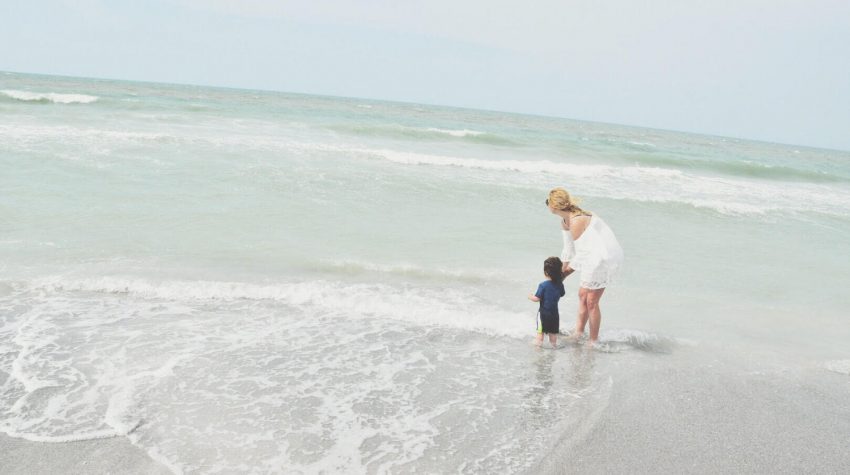 chondra and atlas in the ocean in florida