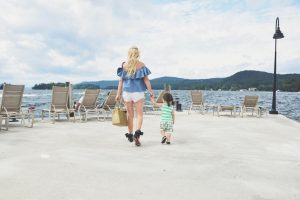 Mom and Child at the sagamore resort on lake george