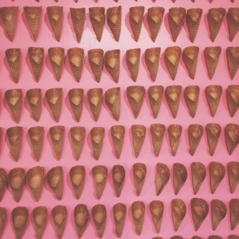 ice cream cones at the museum of ice cream